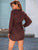 V Neck Dalmatian Drawstring Hem Fitted Dress