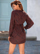 V Neck Dalmatian Drawstring Hem Fitted Dress