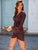 V Neck Dalmatian Drawstring Hem Fitted Dress