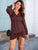 V Neck Dalmatian Drawstring Hem Fitted Dress