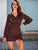 V Neck Dalmatian Drawstring Hem Fitted Dress