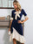 Glamaker Color-block Tie Neck Flounce Sleeve Mermaid Dress
