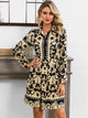 Glamaker Scroll Print Button Front Shirt Dress
