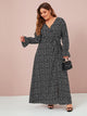 Plus Daisy Flower Split Thigh Belted Maxi Dress