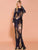 Missord Colorblock Backless Bodycon Sequin Formal Dress