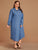 Plus Pocket Front Curved Hem Denim Shirt Dress