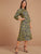 Raglan Sleeve Floral Graphic Fitted Dress