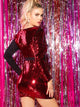 Color Change Sequin Wrap Bodycon Dress