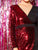 Color Change Sequin Wrap Bodycon Dress