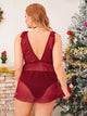 Plus Cut Out Sheer Mesh Dress With Thong