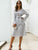Vertical Striped Belted Flounce Sleeve Dress