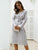 Vertical Striped Belted Flounce Sleeve Dress