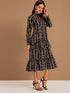 Tie Back Ruffle Hem Ditsy Floral Print Dress