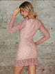 Double Crazy Frill Ruffle Hem Bodycon Lace Dress