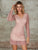 Double Crazy Frill Ruffle Hem Bodycon Lace Dress