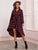 Tartan Belted High Low Hem Shirt Dress
