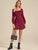 Solid Button Through Square Neck Corduroy Dress