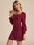 Solid Button Through Square Neck Corduroy Dress