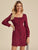 Solid Button Through Square Neck Corduroy Dress