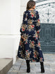 Floral Print Surplice Front Split Thigh Dress