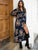 Floral Print Surplice Front Split Thigh Dress