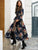 Floral Print Surplice Front Split Thigh Dress