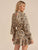 Zebra Print Ruffle Hem Keyhole Back Dress