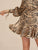 Zebra Print Ruffle Hem Keyhole Back Dress
