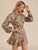 Zebra Print Ruffle Hem Keyhole Back Dress