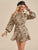 Zebra Print Ruffle Hem Keyhole Back Dress