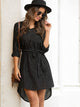 Striped Self Tie High Low Dress