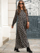 Floral Print Shirred Cuff Maxi Dress