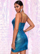 Metallic Ruched Wrap Cami Dress
