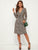 Allover Print Surplice Front Buttoned A-line Dress
