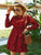 Polka Dot Shirred Cuff Tie Front Dress