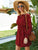 Polka Dot Shirred Cuff Tie Front Dress