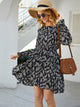 Ditsy Floral Shirred Waist Swing Dress