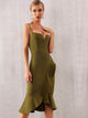 Adyce Backless Wrap Ruffle Hem Cami Dress