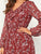 Floral Print Ruffle Trim Chiffon Dress
