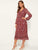 Floral Print Ruffle Trim Chiffon Dress