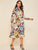 Sculpture Print Belted Mock Neck Dress