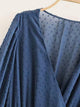 Swiss Dot Surplice Front Ruffle Hem Chiffon Dress