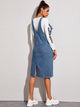 Pocket Side Split Back Dungaree Dress