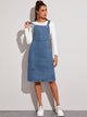 Pocket Side Split Back Dungaree Dress