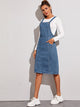 Pocket Side Split Back Dungaree Dress