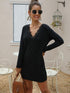 Eyelash Lace Trim V Neck Dress