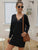 Eyelash Lace Trim V Neck Dress