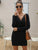 Eyelash Lace Trim V Neck Dress