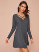 Double Crisscross Neck Tee Dress