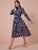 Peacock Feather Print Split Thigh Shirt Dress